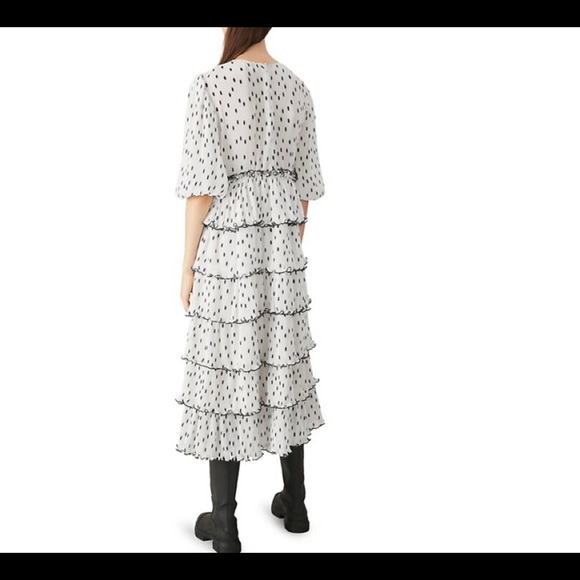 GANNI Polka Dot Tiered Midi Dress - Picture 3 of 10